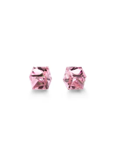Seona Seona Irene 4mm Cubic Cut Crystal Stud Earrings – Hypoallergenic Tarnish‑Free Stainless Steel Jewelry for Women, Radiant Everyday Women Accessory with Timeless Elegance and Lasting Brilliance - Light Rose